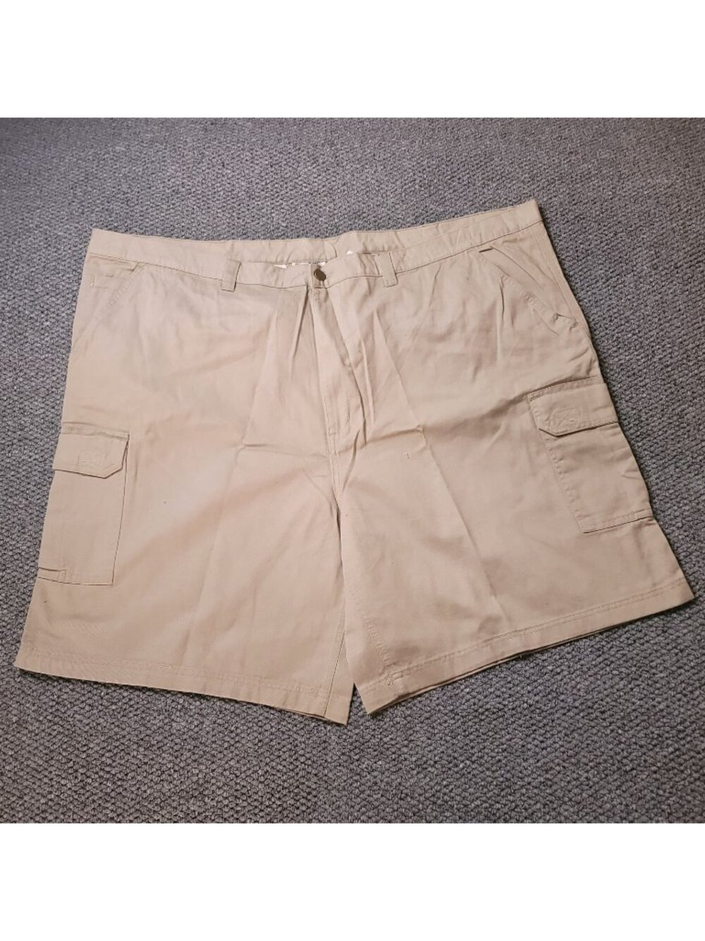 KingSize Cargo Shorts Mens 52 Big Tall Khaki Elastic LL Chino y2K Beige